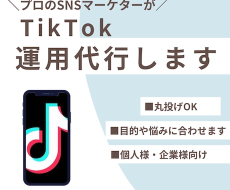 TikTokの運用代行をします プロのSNSマーケターがTikTok運用代行をいたします！ イメージ1