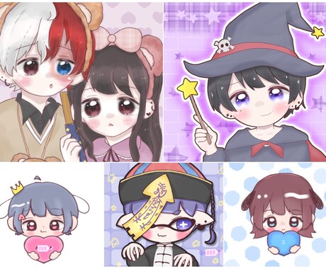 Twitter・SNSのアイコン、パネル絵かきます ♡可愛いデフォ系のイラスト専門♡ イメージ2