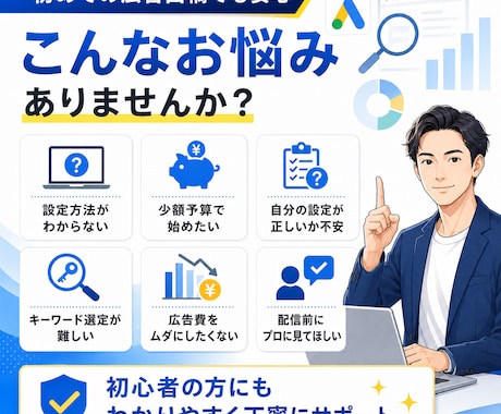 初心者歓迎｜Google広告の初期設定代行します 少額予算OK｜キーワード選定・広告文作成・CV計測をサポート イメージ2