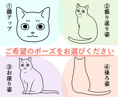 ペットの猫ちゃんのシンプルなイラストを作成します ご自身のSNSアイコン、グッズ作成にもご使用いただけます イメージ2