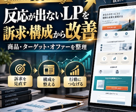 反応が出ないLPの訴求・構成から改善します イメージ1