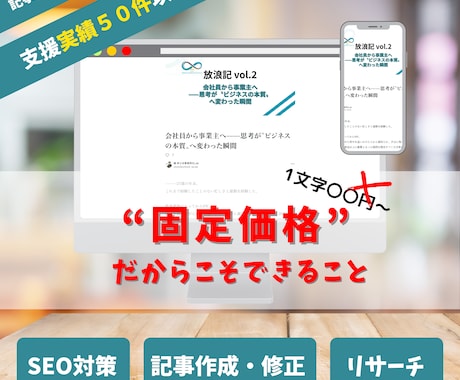 安心の〝固定価格〟で記事執筆代行承ります 圧倒的信頼感と確かな実績で記事執筆いたします♪♪ イメージ1
