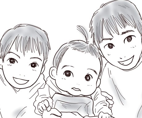 お写真をもとに似顔絵を描きます・白黒版 イメージ1