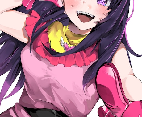 可愛らしい女の子の絵を描きます 輝いているような絵を描きます!! イメージ1