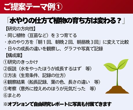 自由研究のテーマ提案から構成までを一緒に考えます 即日納品可能です！先着10名様限定で基本料1500円です！ イメージ2