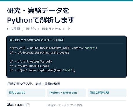研究・実験データをPythonで解析します イメージ1