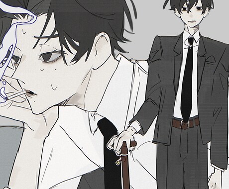 創作キャラをメインとした暗めのイラストを描きます オリジナルキャラ男女描き分け可 イメージ2