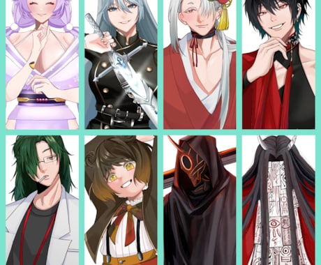 立ち絵、アイコンなど描きます ホラーテイストから厚塗り風など様々な画風で描きます！ イメージ1