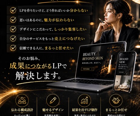 集客・販売につながる高品質なLPを制作します 成果につながるLPを、丁寧に制作します。 イメージ2