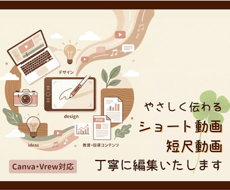 やさしく伝わる動画・短尺動画を丁寧に編集いたします 落ち着いたトーンで、安心して見られる動画を丁寧に作ります イメージ1