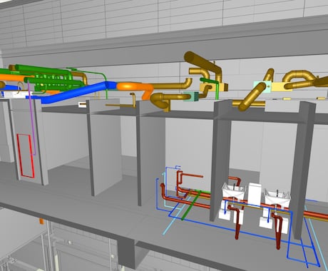 空調・換気・消火設備設計図、施工図作成します 2D・3D図面可能　BIM対応 イメージ2