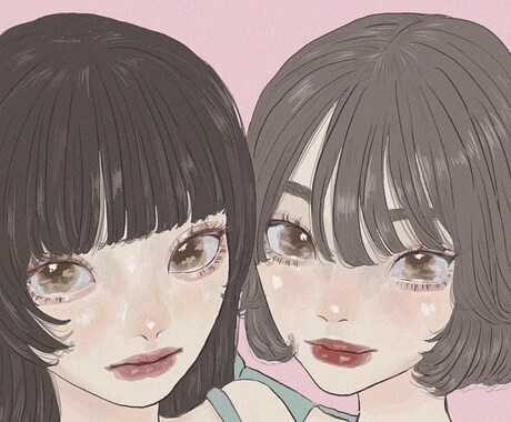 韓国ぽい可愛い女の子の似顔絵やアイコン作成します 思わず目に止まる可愛くておしゃれなイラスト描きます イメージ1