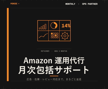 Amazon運用を月次でまるごと並走します 広告・在庫・レビュー対応まで月次包括で運用します イメージ1