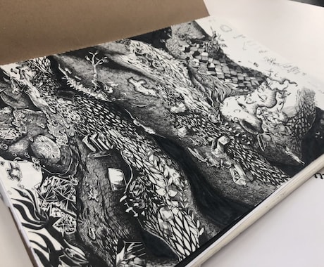 緻密でストーリー性のあるペン画を制作いたします 立ち絵から、1枚絵、風景画まで、ペン画を作成します！！ イメージ2