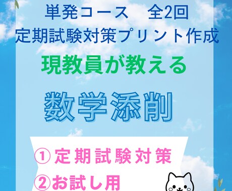 定期試験/お試し用　現教員が数学添削します チャットのみの定期試験対策です。 イメージ1