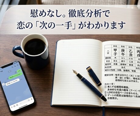 四柱推命×LINE分析で彼の深層心理を丸裸にします 慰めなし！徹底分析で恋の「次の一手」がわかります。 イメージ1