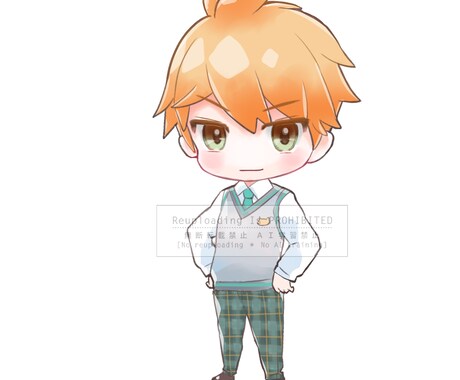 動画配信に使えるミニキャラ作成します デザイン込み！基本の表情立ち絵＋表情差分4種類での納品です。 イメージ2