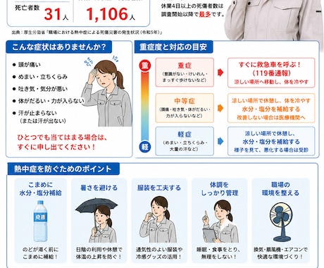 熱中症対策管理パック｜労基署・厚労省対応ます