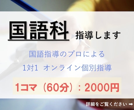 国語対策！【1対1 完全個別】で行います 【体験授業用】定期テスト対策・受験対策・その他学習指導！ イメージ1