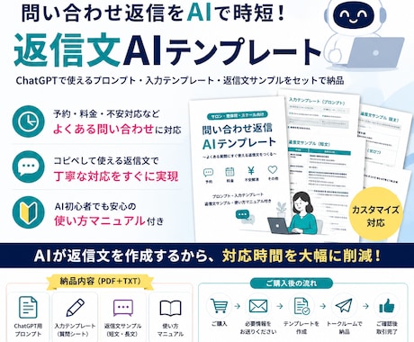 AI返信テンプレートを作ります LINE・DMの返信をAIで時短します イメージ1