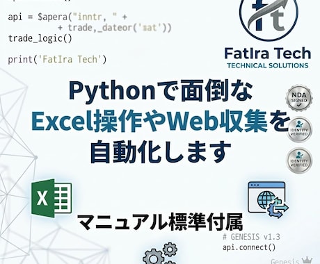 PythonでExcelやWeb収集を自動化します 面倒な手作業を卒業！ハイエンド環境で正確に自動化します イメージ1