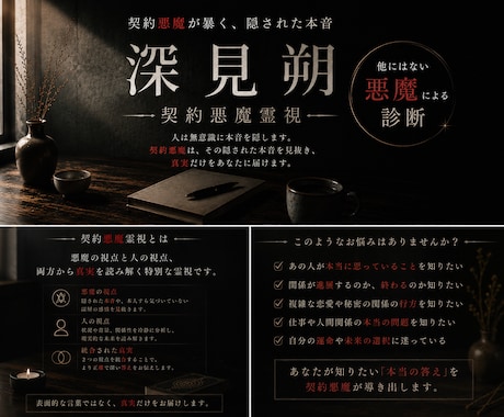 契約悪魔が暴く、あの人が隠す本当の感情を霊視します 綺麗事では終わらない。悪魔が語る本音だけの霊視があなたを救う イメージ2