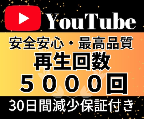 YouTube＋5000回★再生回数増やします 全世界に拡散！YouTube動画を拡散増加致します！ イメージ1