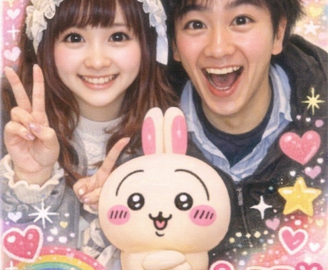 プリクラ風加工！写真をかわいく盛ります スマホ写真1枚から、プリクラ風にかわいく加工します♡ イメージ1