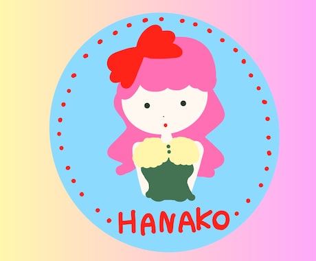 絵本の主人公みたいなお名前似顔絵ステッカー作ります 絵本に登場するような優しい雰囲気のお名前入り似顔絵ステッカー イメージ2
