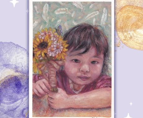 あなたの大切な人の似顔絵をオイルパステルで描きます リアル×絵本みたいに温かく可愛い×飾れる 送料無料 イメージ2