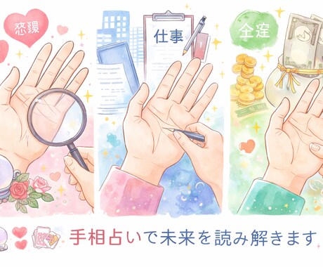 恋愛仕事金運健康運まで手相占います あなたの悩みを総合的に鑑定します イメージ1