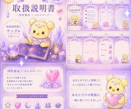 あなただけの可愛い♡取扱説明書を作ります 性格も運気も全部♡あなた専用取扱説明書 【とりせつちゃん】 イメージ2