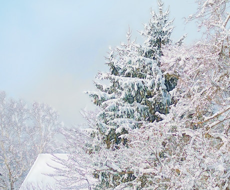 冬アート画像。カードや絵葉書用　6枚組　販売します 雪景色など冬用アート。クリスマス・ニューイヤーご挨拶用です イメージ2