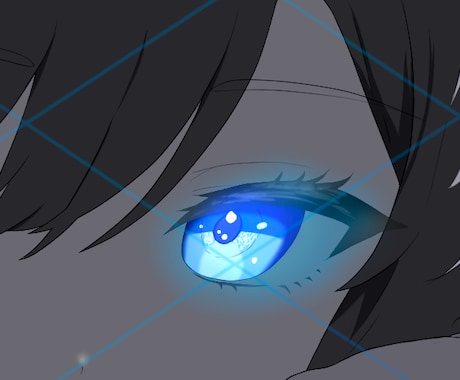 8月末まで特別価格！発光する瞳のイラスト描きます Eye Glow Art　幻想的なイラストを制作します イメージ2