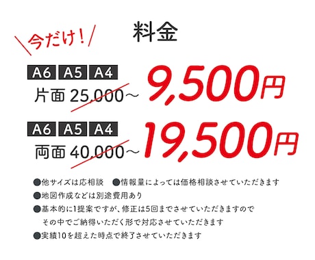 伝えるチラシデザイン制作いたします 今だけ！実績が10超えるまで全てのサイズ9800円〜承ります イメージ2