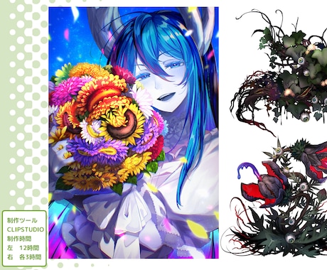 商用OK!お花のポップなイラスト描きます 可愛らしくてグッズ映えする、カラフルで目を引く植物イラスト！ イメージ2