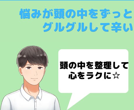 沢山の悩みが頭をぐるぐる…とことんお聴きします 悩みを紐解くことで、その苦しさが楽になります！ イメージ1