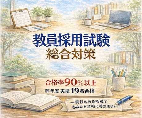 教員採用試験総合対策☆圧倒的合格率で導きます 面接・小論文・ES等に書くべきあなたの強みを見抜きます！ イメージ1