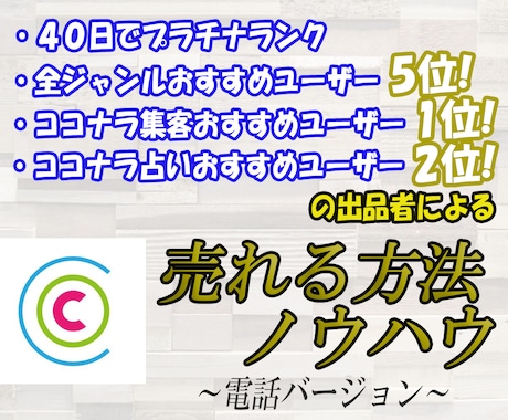 ココナラサービス売れる方法伝授いたします ４０日でプラチナランク達成⭐️売れる方法を熟知しています！ イメージ1