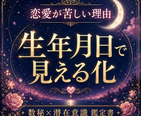 生年月日で恋愛の不安と無意識のクセを鑑定します 数秘×潜在意識で、あなたの恋愛パターンを見える化します イメージ1