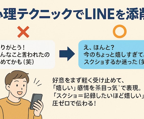 落としたい相手に効くトーク10本添削します 心理テクニックでLINE力を鍛える！ イメージ1