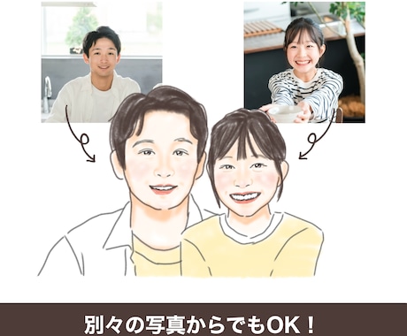 写真からやさしい似顔絵イラストをお描きします 赤ちゃん・子ども・家族｜誕生日・記念日・プレゼントに イメージ2