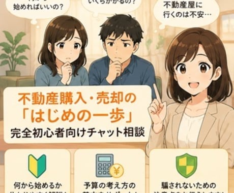 不動産購入・売却「初めの一歩」初心者向相談承ります 限定5名様まで50％OFFにてご相談承ります。 イメージ2
