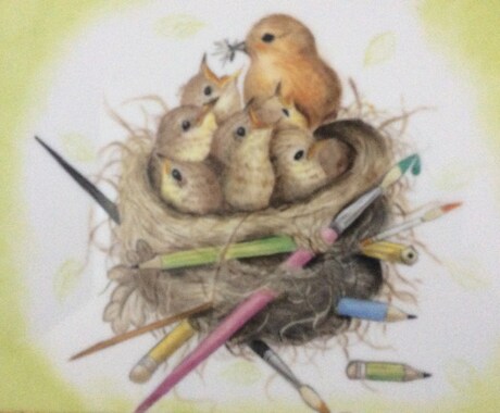 春のこの季節小鳥の誕生を陶板に描きます この時期軒下などで見る小鳥の誕光景を陶板に描きました イメージ2