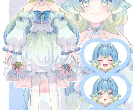 キャラクターデザイン・立ち絵を制作いたします Vtuber立ち絵、IRIAM、ゲーム用立ち絵等を制作します イメージ2