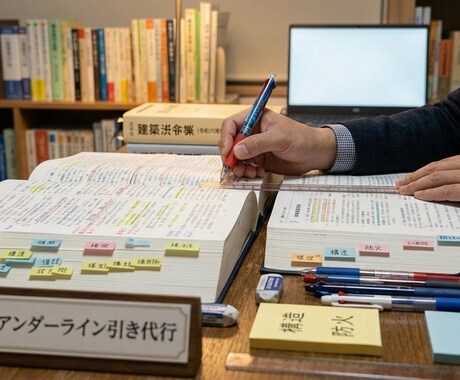 建築法令集アンダーライン作成代行サービス承ります 迅速かつ丁寧な対応を心がけております。 イメージ1