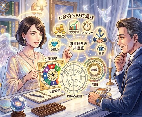 開運色と開運食と開運行動を31日分占います 九星気学・西洋占星術・宿曜とお金持ちの共通点を使って占います イメージ1