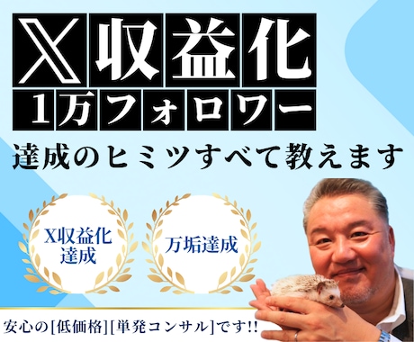 Ｘ(Twitter)収益化と伸ばすヒミツを教えます 1万フォロワー達成とX収益化できた方法を"すべて公開"します イメージ1