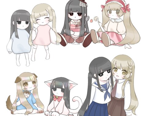 かわいいアイコン描きます 3等身くらいでかわいい正方形のイラストを描きます イメージ2