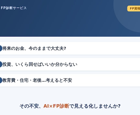 モニター価格　AI×FP家計診断レポート制作します 私の家計、このままで大丈夫?5年後・10年後の未来も見える化 イメージ2